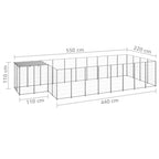 Hundezwinger Silbern 10,89 m² Stahl
