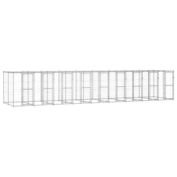 Outdoor-Hundezwinger mit Überdachung Verzinkter Stahl 21,78 m²
