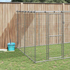 Outdoor-Hundezwinger mit Überdachung Verzinkter Stahl 12,1 m²
