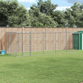 Outdoor-Hundezwinger mit Überdachung Verzinkter Stahl 12,1 m²