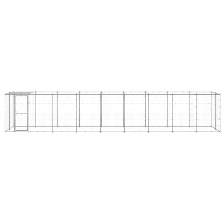 Outdoor-Hundezwinger mit Überdachung Verzinkter Stahl 21,78 m²