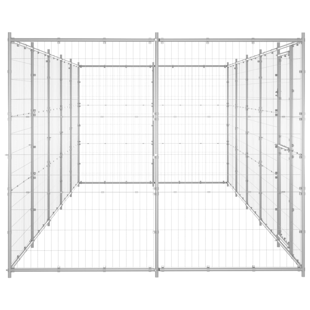 Outdoor-Hundezwinger Verzinkter Stahl 12,1 m²