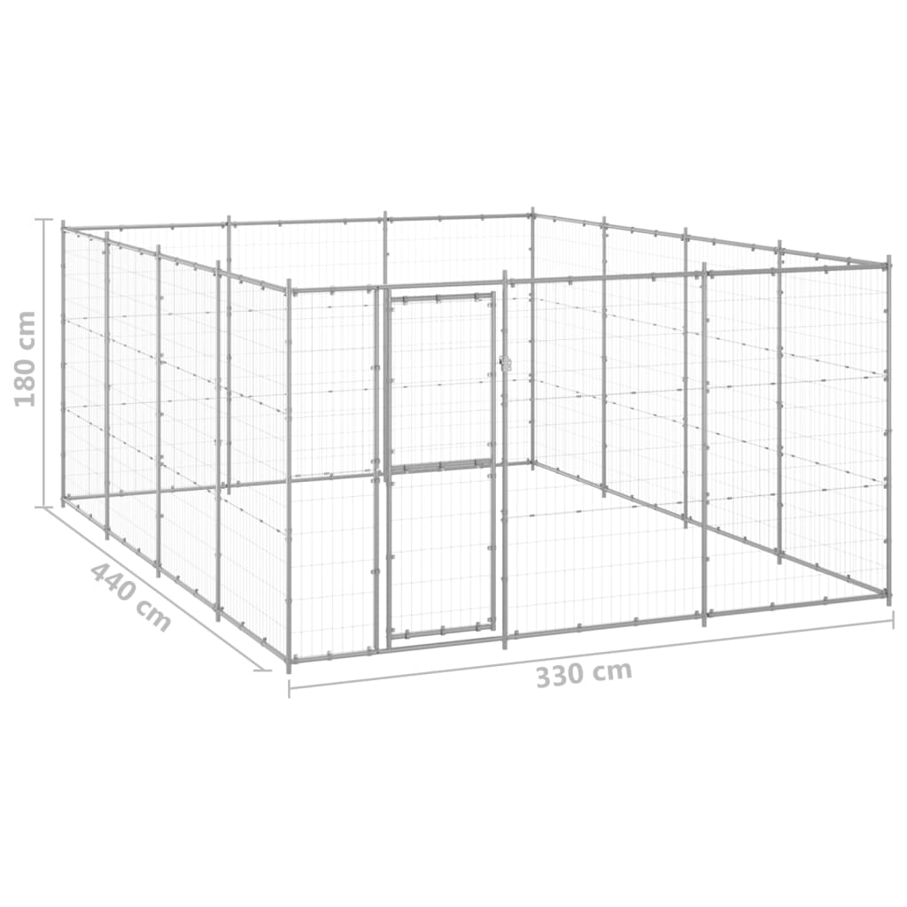 Outdoor-Hundezwinger Verzinkter Stahl 14,52 m²