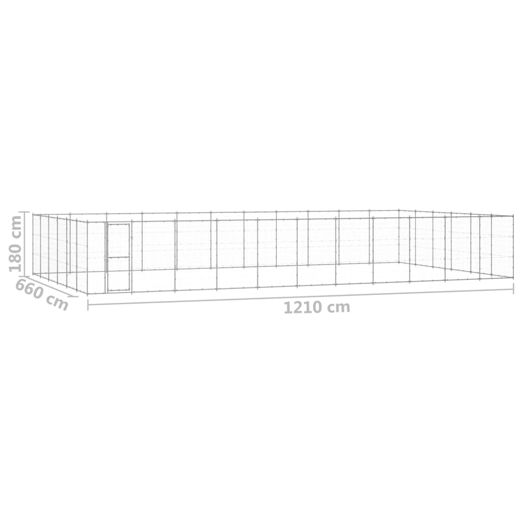 Outdoor-Hundezwinger Verzinkter Stahl 79,86 m²