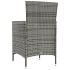 Gartenstühle mit Kissen 2 Stk. Poly Rattan Grau