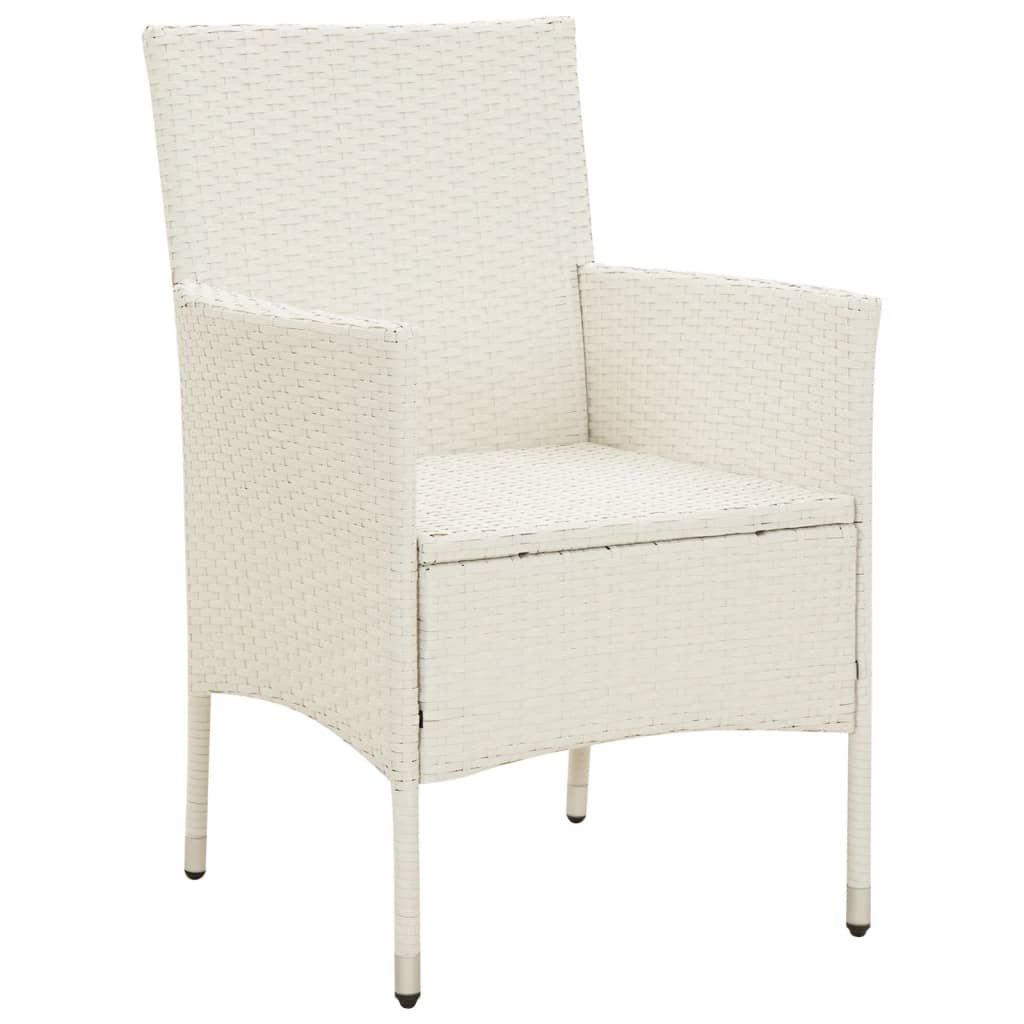 Gartenstühle mit Kissen 4 Stk. Poly Rattan Weiß