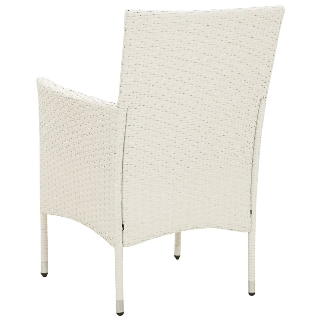 Gartenstühle mit Kissen 4 Stk. Poly Rattan Weiß