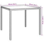 Gartentisch 90x90x75 cm Gehärtetes Glas Poly Rattan Weiß