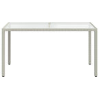 Gartentisch 150x90x75 cm Gehärtetes Glas Poly Rattan Weiß