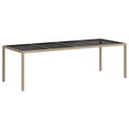 Gartentisch Beige 250x100x75 cm Hartglas und Poly Rattan
