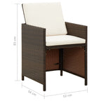 Gartenstühle mit Kissen 4 Stk. Poly Rattan Braun