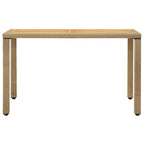 Gartentisch Beige 123x60x74 cm Poly Rattan & Massivholz Akazie