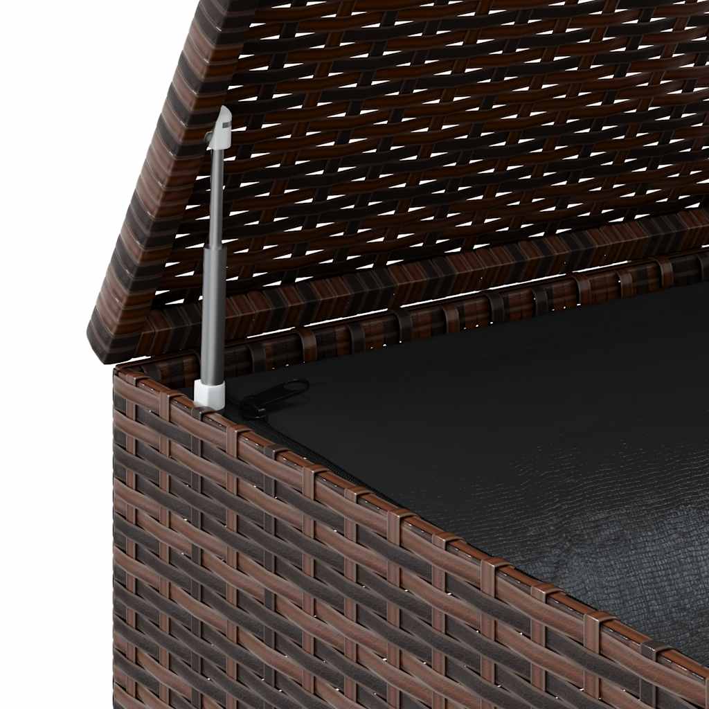 Garten-Kissenbox PE Rattan 145x100x103 cm Braun