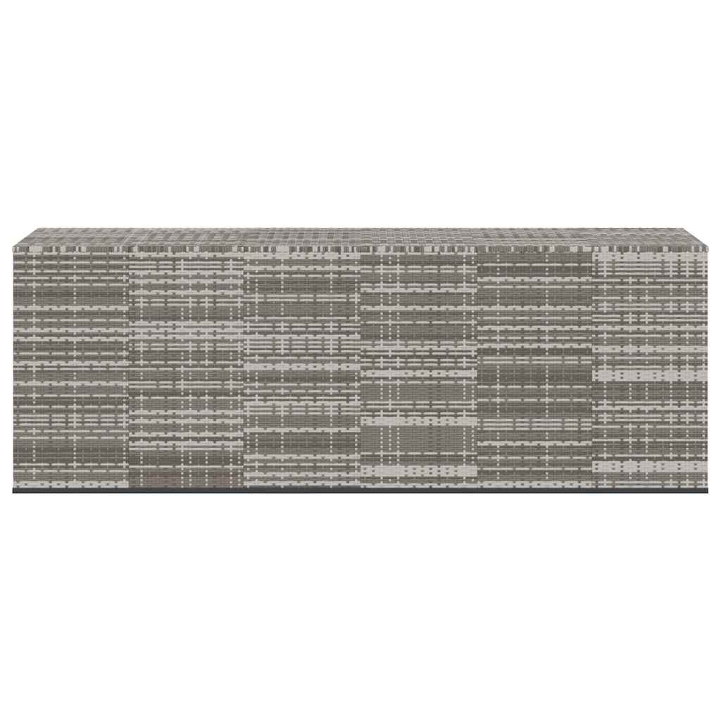 Garten-Kissenbox PE Rattan 291x100,5x104 cm Grau