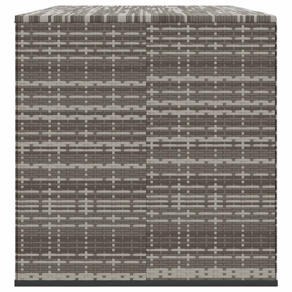 Garten-Kissenbox PE Rattan 291x100,5x104 cm Grau