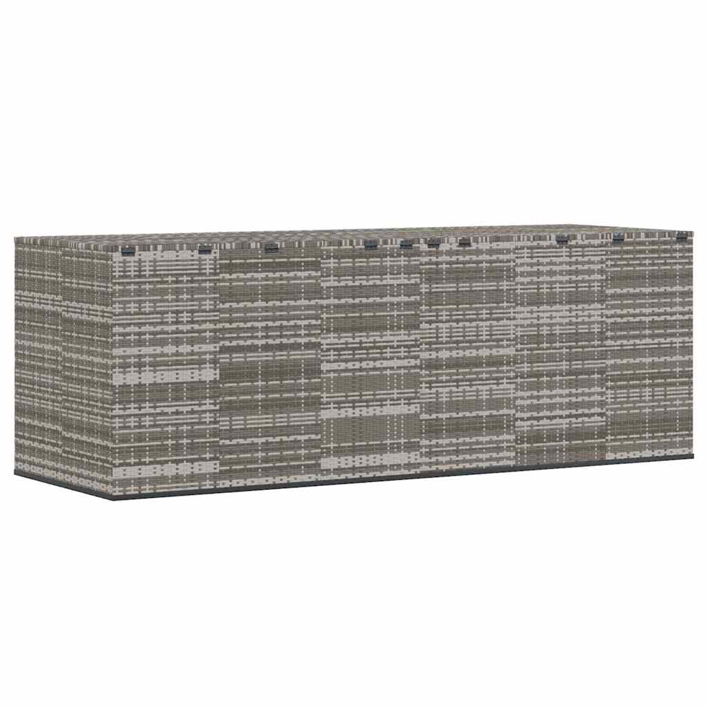 Garten-Kissenbox PE Rattan 291x100,5x104 cm Grau