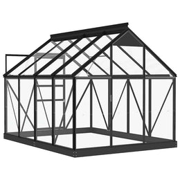 vidaXL Glas Gewächshaus Anthrazit 155x200,5x191 cm Aluminium