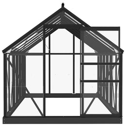 vidaXL Glas Gewächshaus Anthrazit 155x298x191 cm Aluminium