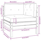 Gartensofa 2-Sitzer mit Kissen in Creme Massivholz Kiefer
