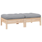 Gartensofa 2-Sitzer mit Kissen in Grau Massivholz Kiefer