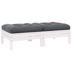 2-Sitzer-Gartensofa mit Kissen Weiß Massivholz Kiefer