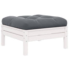 2-Sitzer-Gartensofa mit Kissen Weiß Massivholz Kiefer