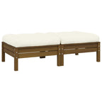 Gartensofa 2-Sitzer mit Creme Kissen Massivholz Kiefer