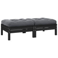 Gartensofa 2-Sitzer mit Kissen in Schwarz Massivholz Kiefer