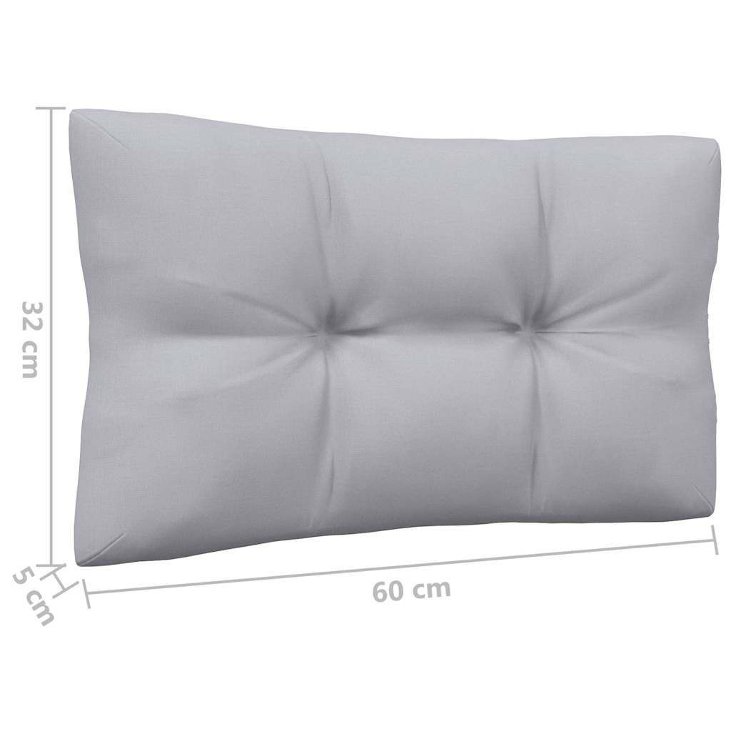3-tlg. Garten-Lounge-Set mit Grauen Kissen Kiefer Massivholz