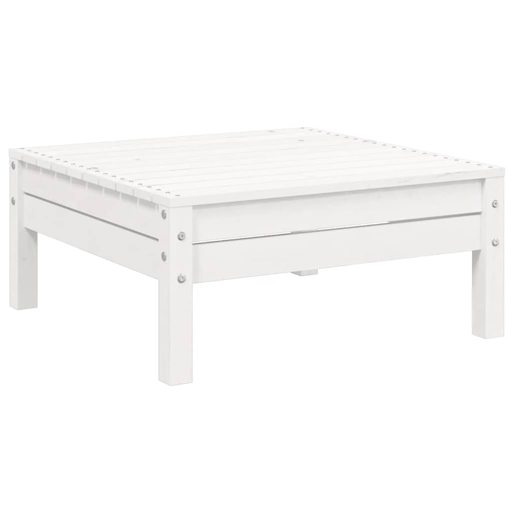 3-tlg. Garten-Lounge-Set mit Kissen in Weiß Kiefer Massivholz