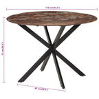 Esstisch Ø110x78 cm Altholz Massiv und Stahl