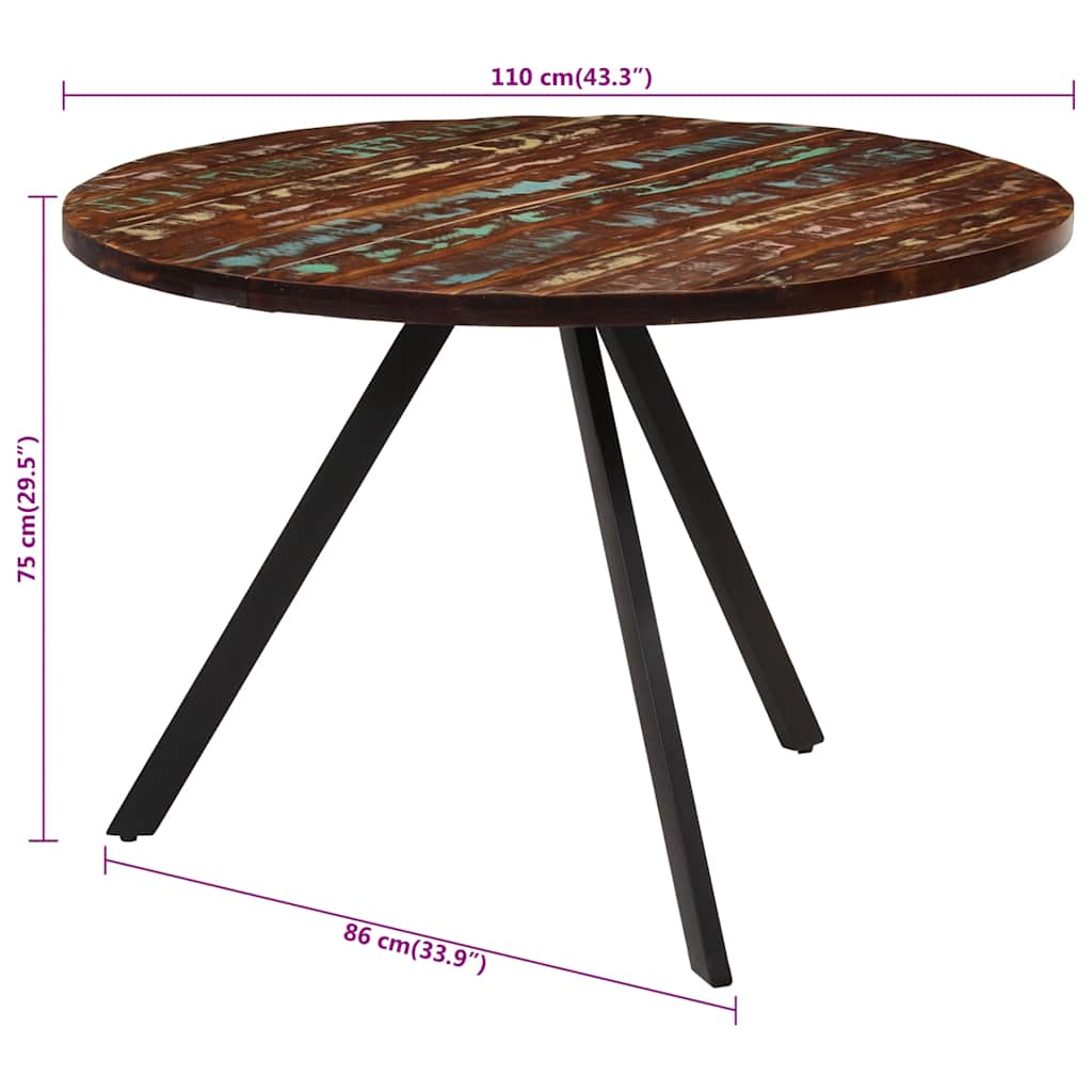 Esstisch 110x75 cm Altholz Massivholz