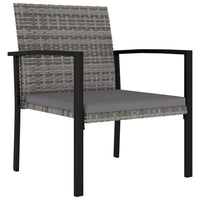 Garten-Essstühle 2 Stk. Poly Rattan Grau