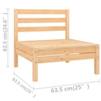 3-tlg. Garten-Lounge-Set Kiefer Massivholz