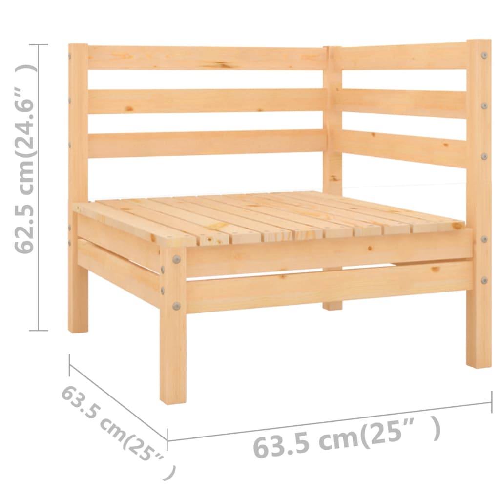 6-tlg. Garten-Lounge-Set Kiefer Massivholz