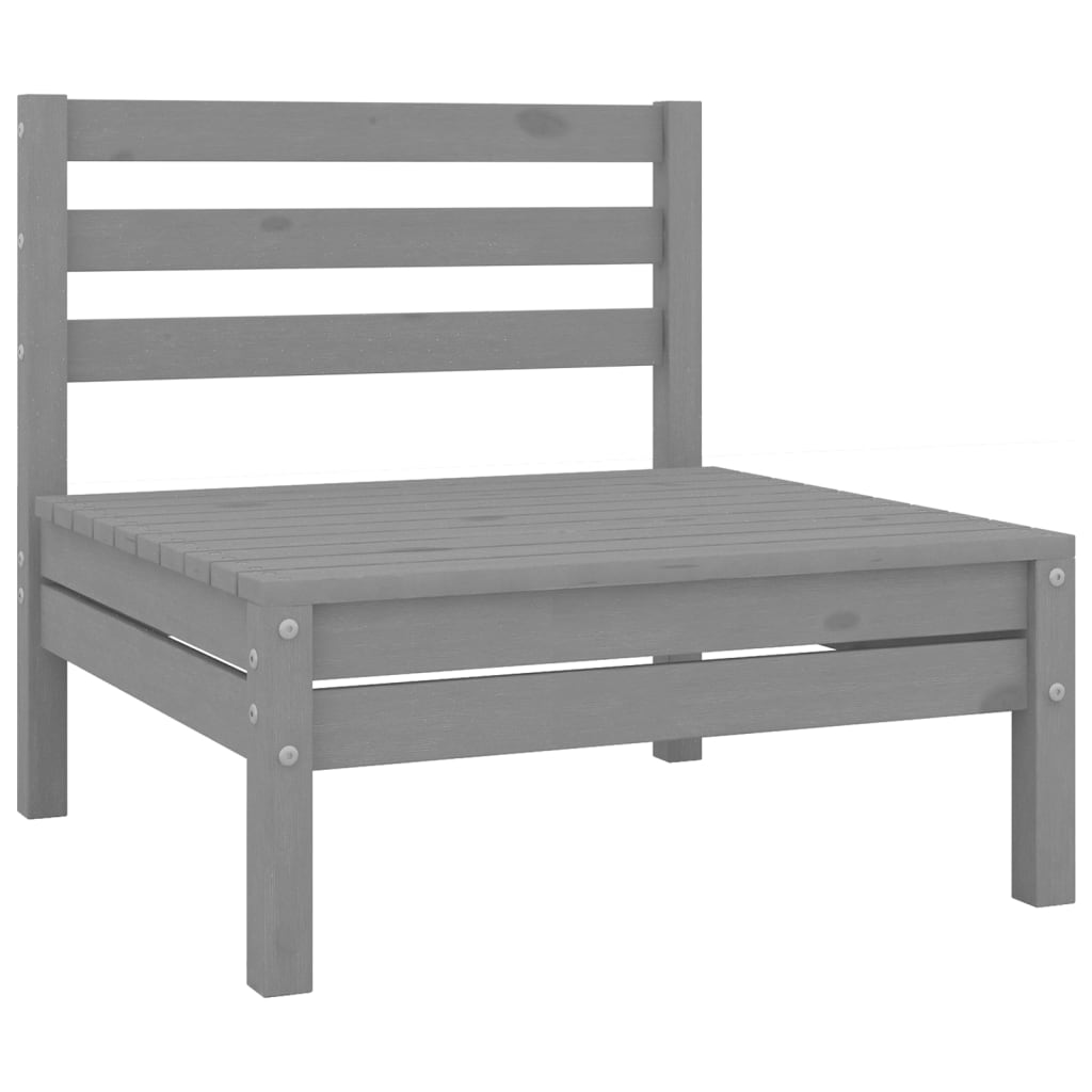 4-tlg. Garten-Lounge-Set Grau Massivholz Kiefer