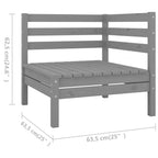 4-tlg. Garten-Lounge-Set Grau Massivholz Kiefer