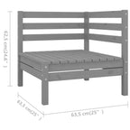 6-tlg. Garten-Lounge-Set Massivholz Kiefer Grau