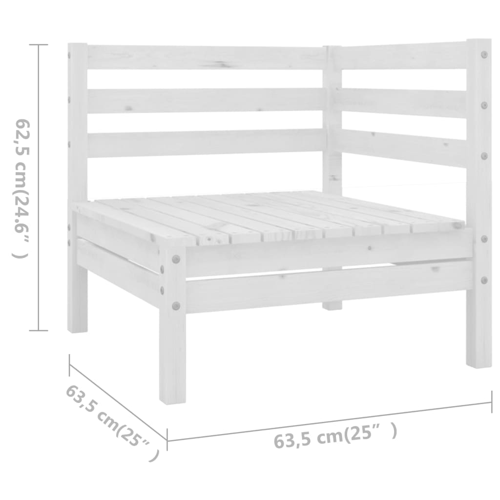 7-tlg. Garten-Lounge-Set Massivholz Kiefer Weiß