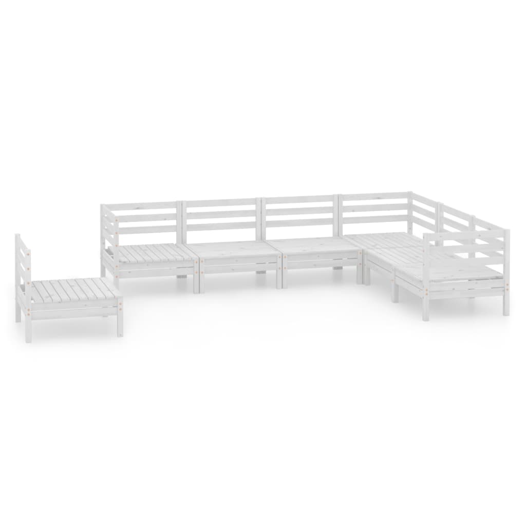 7-tlg. Garten-Lounge-Set Massivholz Kiefer Weiß