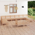 12-tlg. Garten-Lounge-Set Massivholz Kiefer