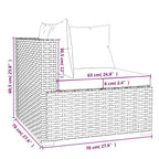 4-tlg. Garten-Lounge-Set mit Auflagen Schwarz Poly Rattan