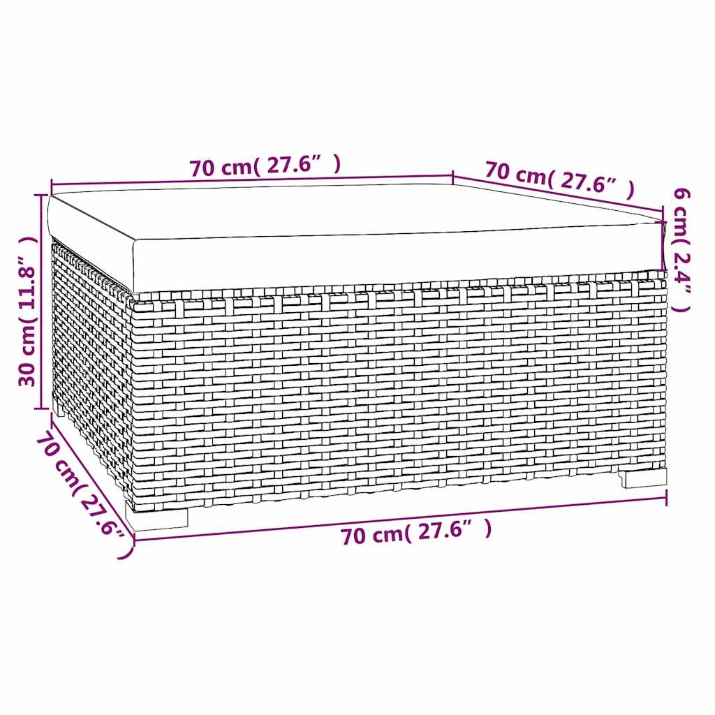 4-tlg. Garten-Lounge-Set mit Auflagen Schwarz Poly Rattan