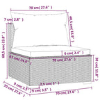 4-tlg. Garten-Lounge-Set mit Kissen Schwarz Poly Rattan