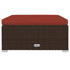 4-tlg. Garten-Lounge-Set mit Kissen Braun Poly Rattan