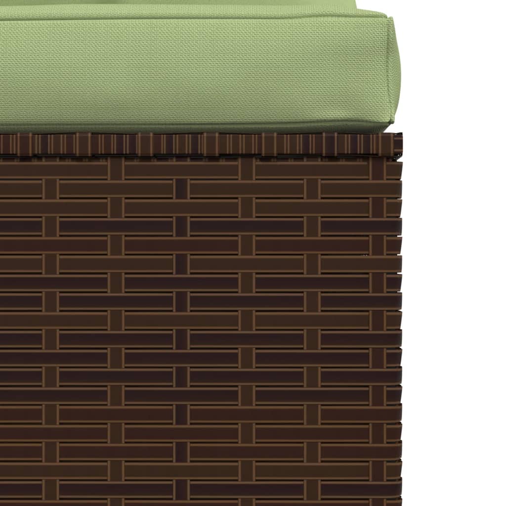3-Sitzer-Sofa mit Kissen Braun Poly Rattan