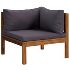 10-tlg. Garten-Lounge-Set mit Auflage Massivholz Akazie