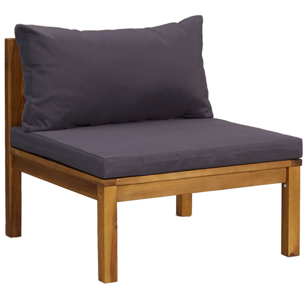 3-tlg. Garten-Lounge-Set mit Auflage Massivholz Akazie