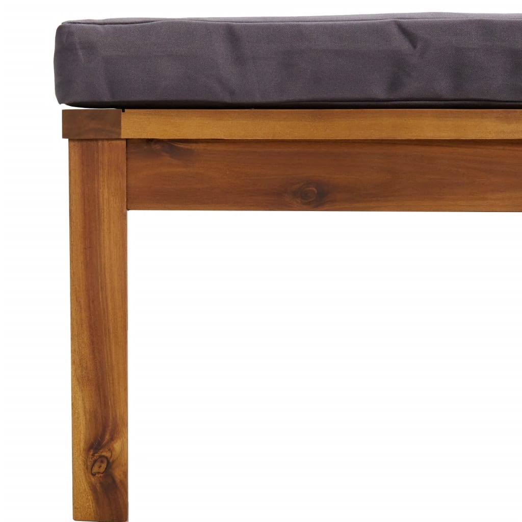 3-tlg. Garten-Lounge-Set mit Auflage Massivholz Akazie