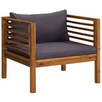 7-tlg. Garten-Lounge-Set mit Auflage Massivholz Akazie